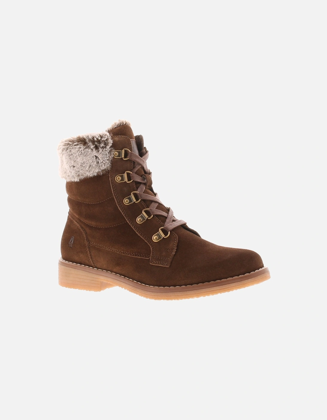 Womens Ankle Boots Florence Suede Leather Zip and Lace brown UK Siz, 6 of 5