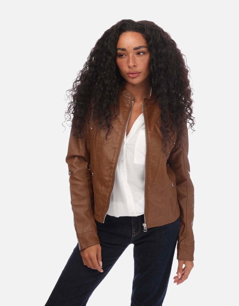 Favodona Faux Leather Jacket - Womens Favodona Faux Leather Jacket