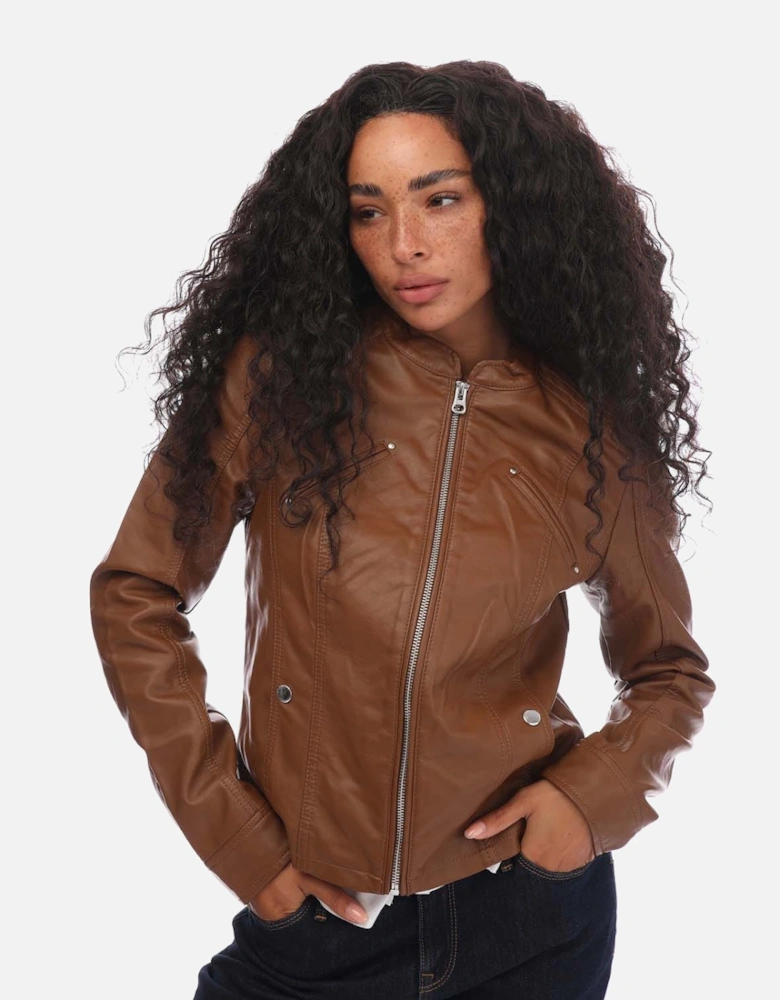 Favodona Faux Leather Jacket - Womens Favodona Faux Leather Jacket