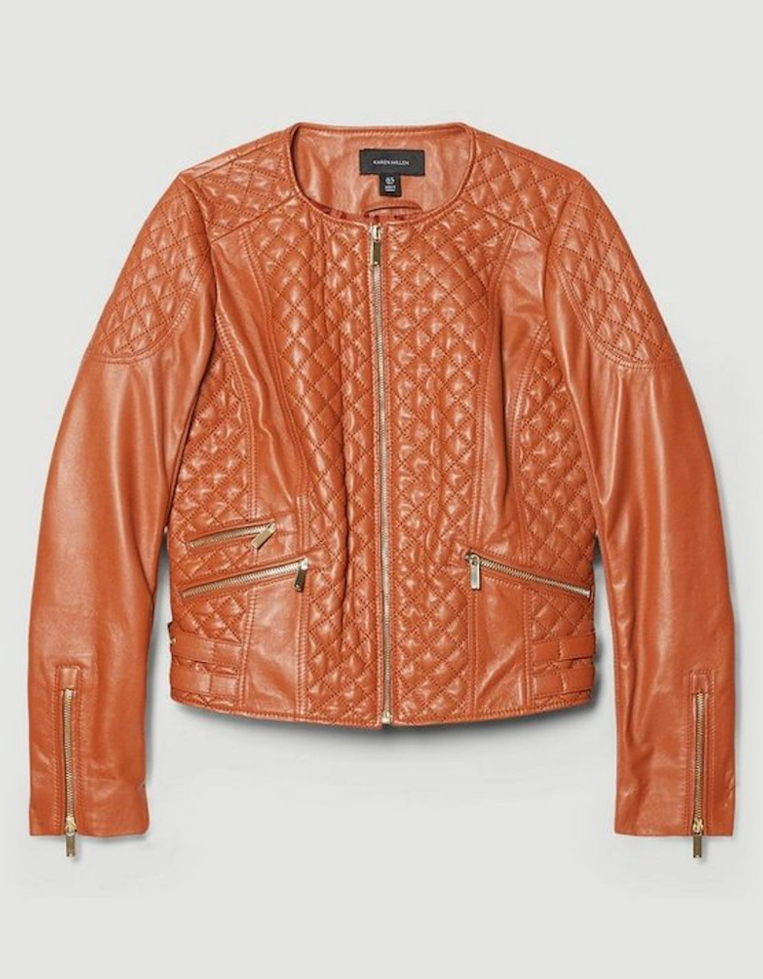 Leather Quilted Biker Jacket