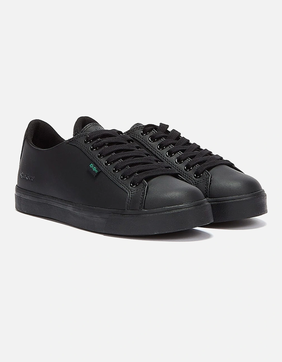 Youth Black Leather Tovni Lacer Trainers, 9 of 8