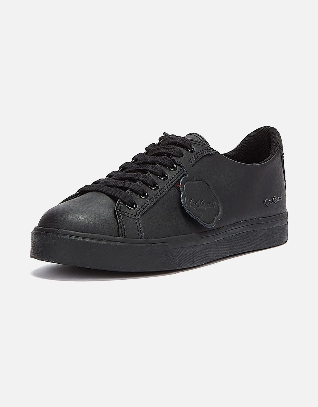 Youth Black Leather Tovni Lacer Trainers