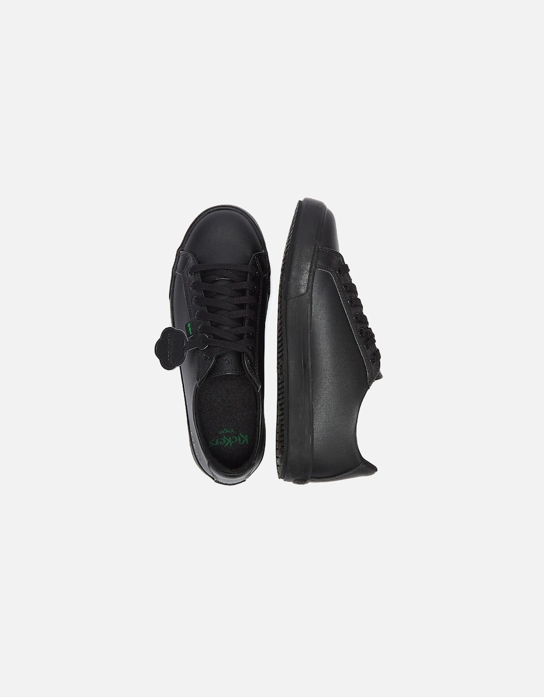 Youth Black Leather Tovni Lacer Trainers