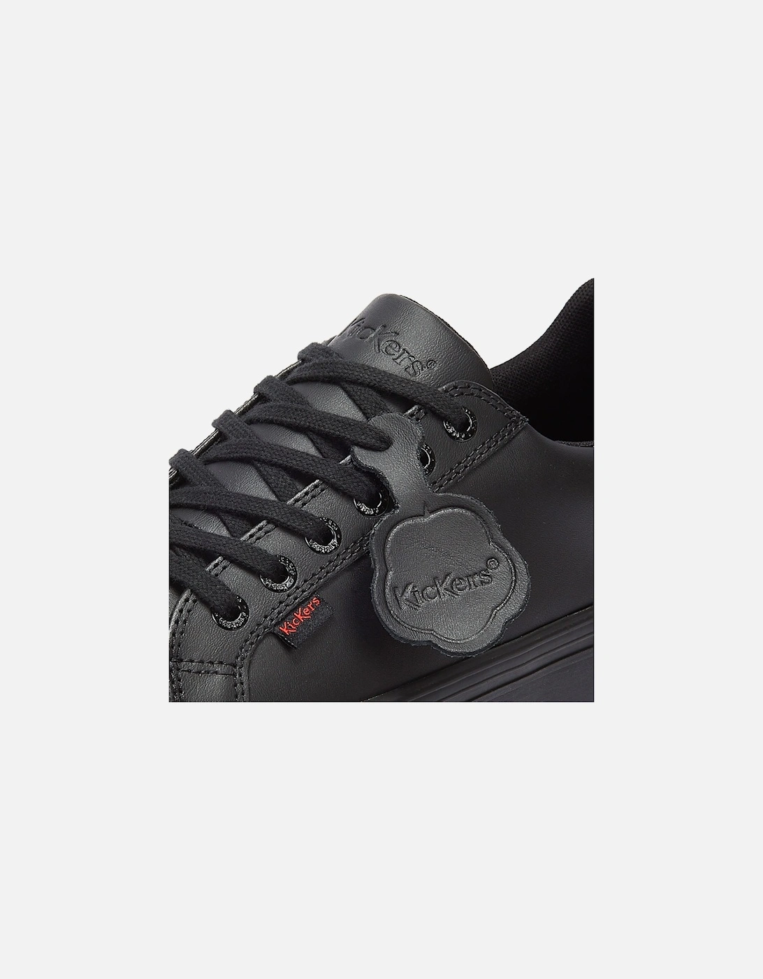 Youth Black Leather Tovni Lacer Trainers