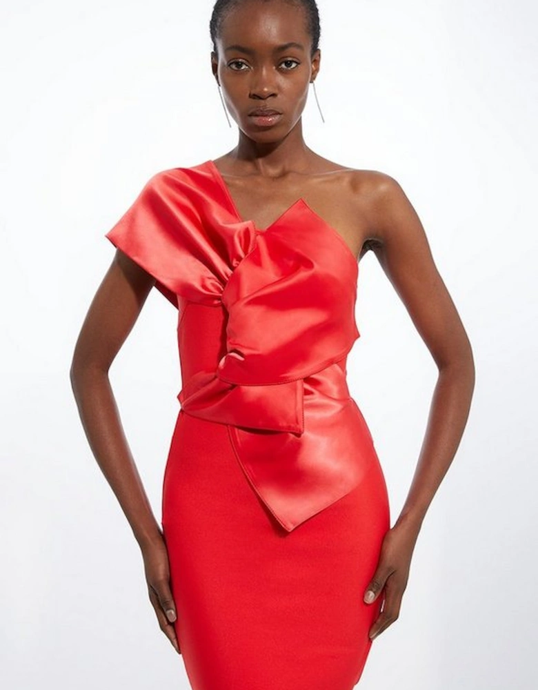 Figure Form Bandage Dramatic Bow Detail Mini Dress