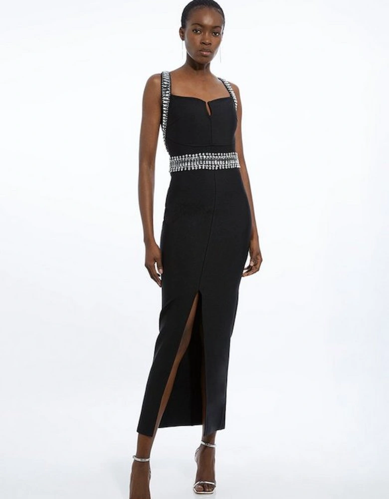 Tall Bandage Figure Form Embellished Maxi Dress