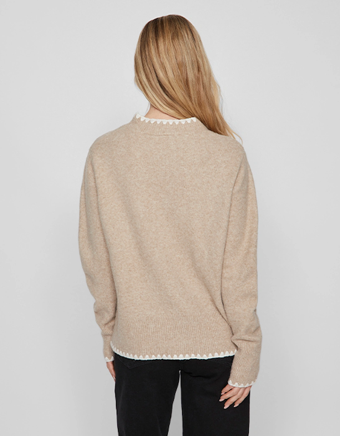 Women's Vihefna Stitch Detail Knitted Pullover Natural