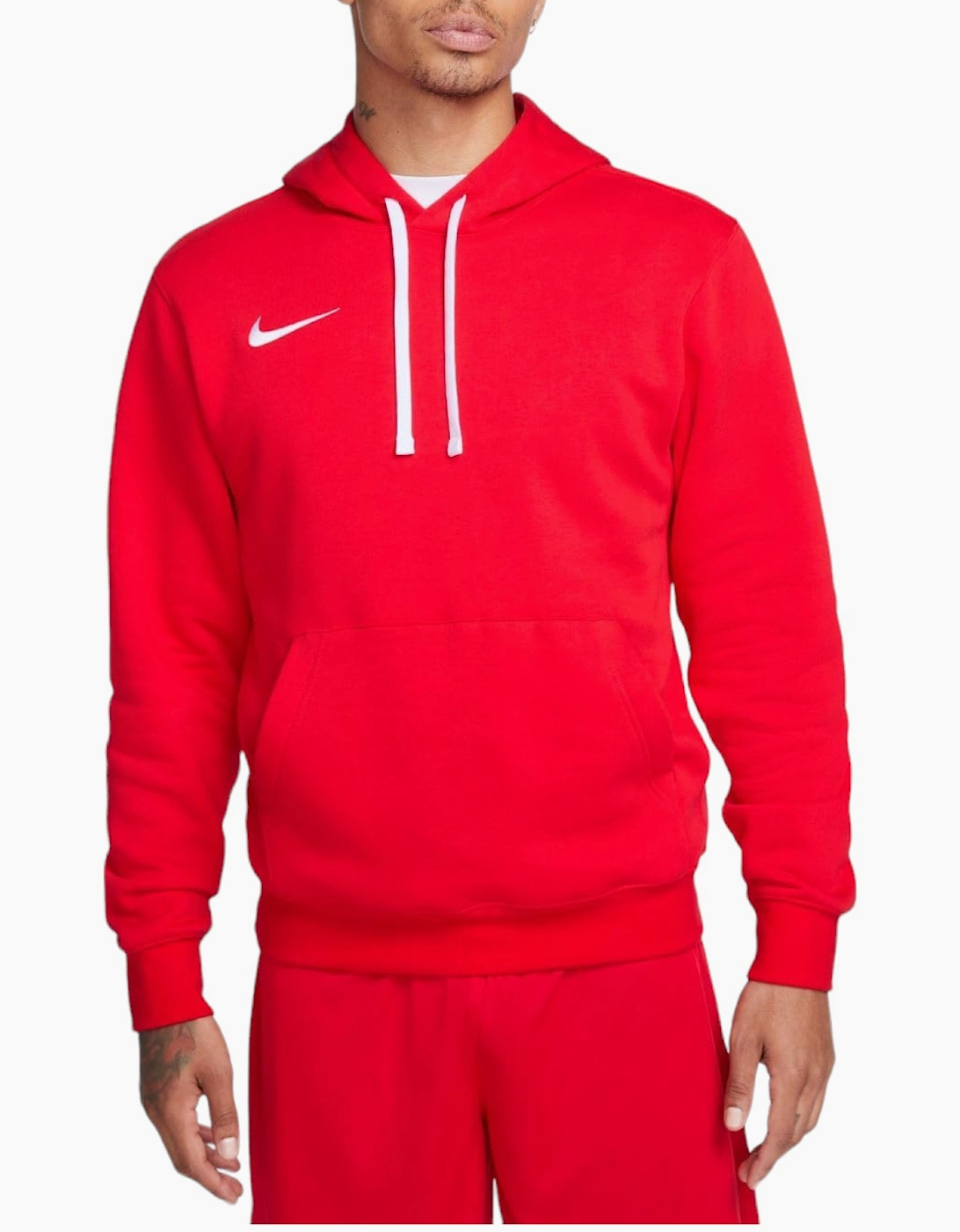 Nike Men's Red Cw6894 Fleece Hoodie Long Sleeve Swoosh Park 20 Pullover Soccer Hoody - Size: Xl