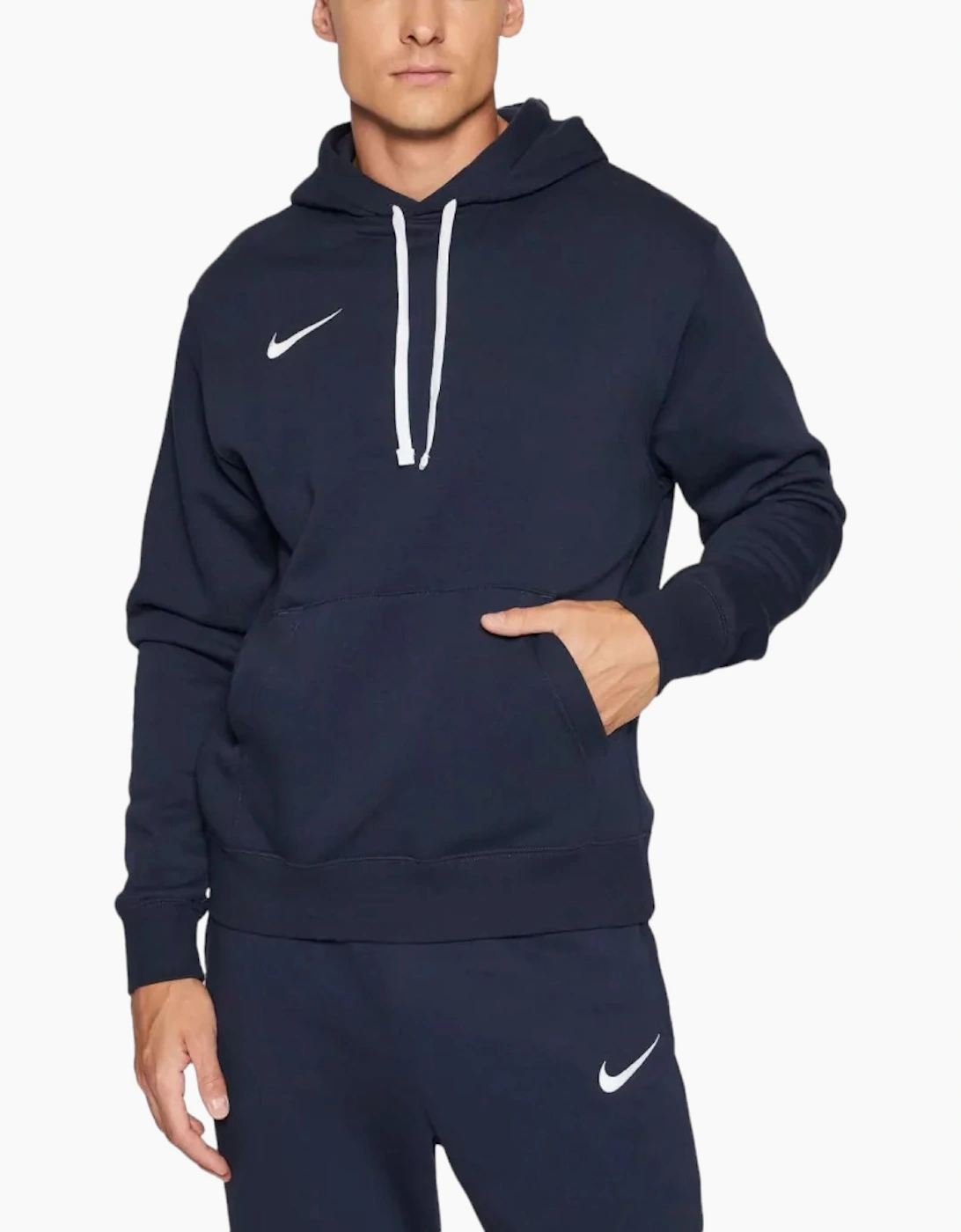 Nike Men's Navy Cw6894 Fleece Hoodie Long Sleeve Swoosh Park 20 Pullover Soccer Hoody - Size: S