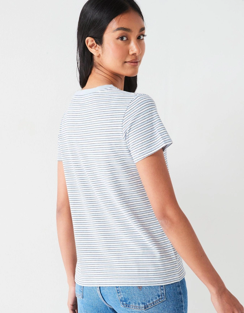 The Perfect V-neck Tee - Penny Stripe Kentucky - Blue