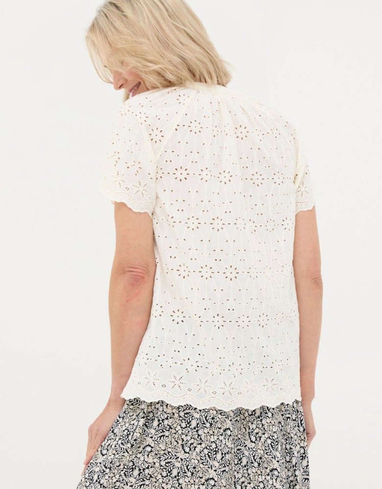Jiya Broderie Blouse - White