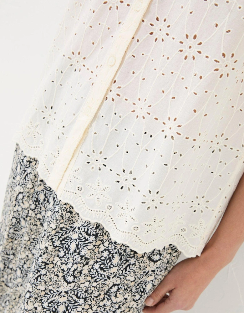 Jiya Broderie Blouse - White