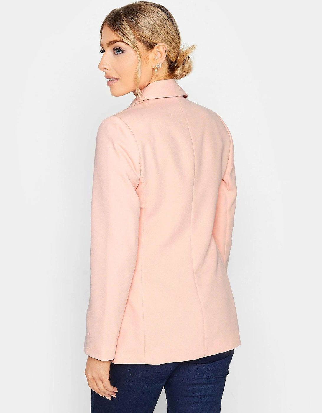 Button Detail Tailored Jacket - Pink