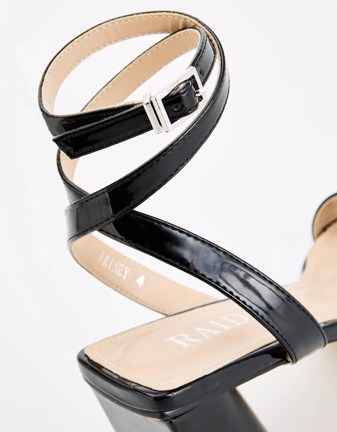 Rainey Square Toe Heeled Sandal - Black