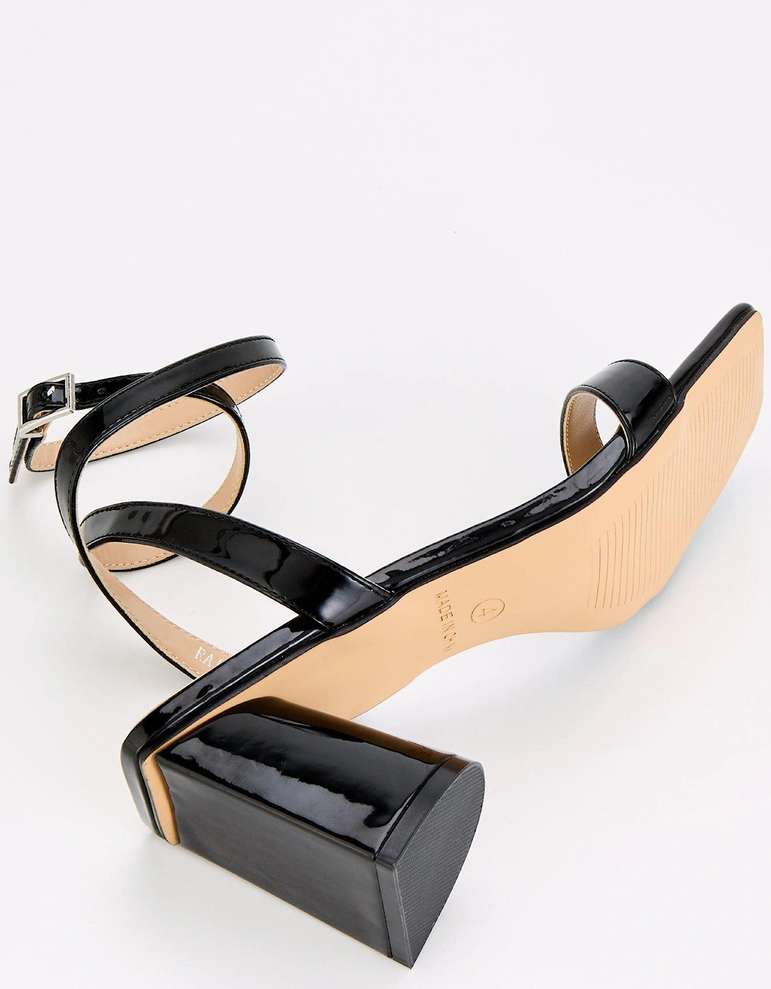 Rainey Square Toe Heeled Sandal - Black