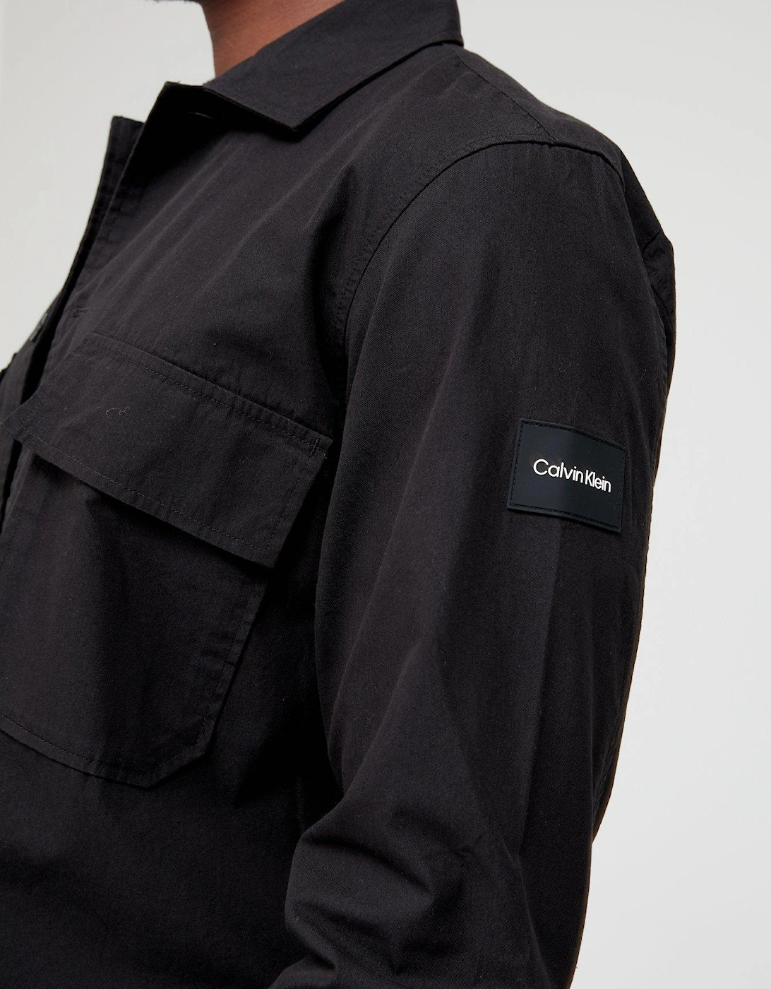 Cotton Nylon Overshirt - Black