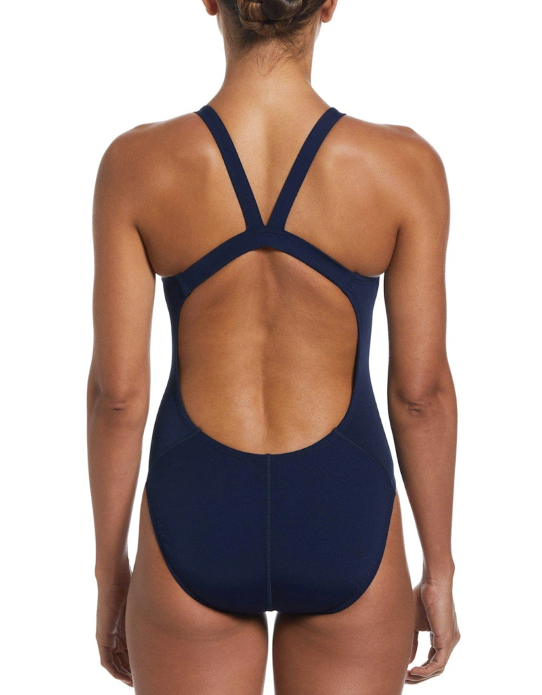 Women's Hydrastrong Solid Performance Fastback One Piece-Navy