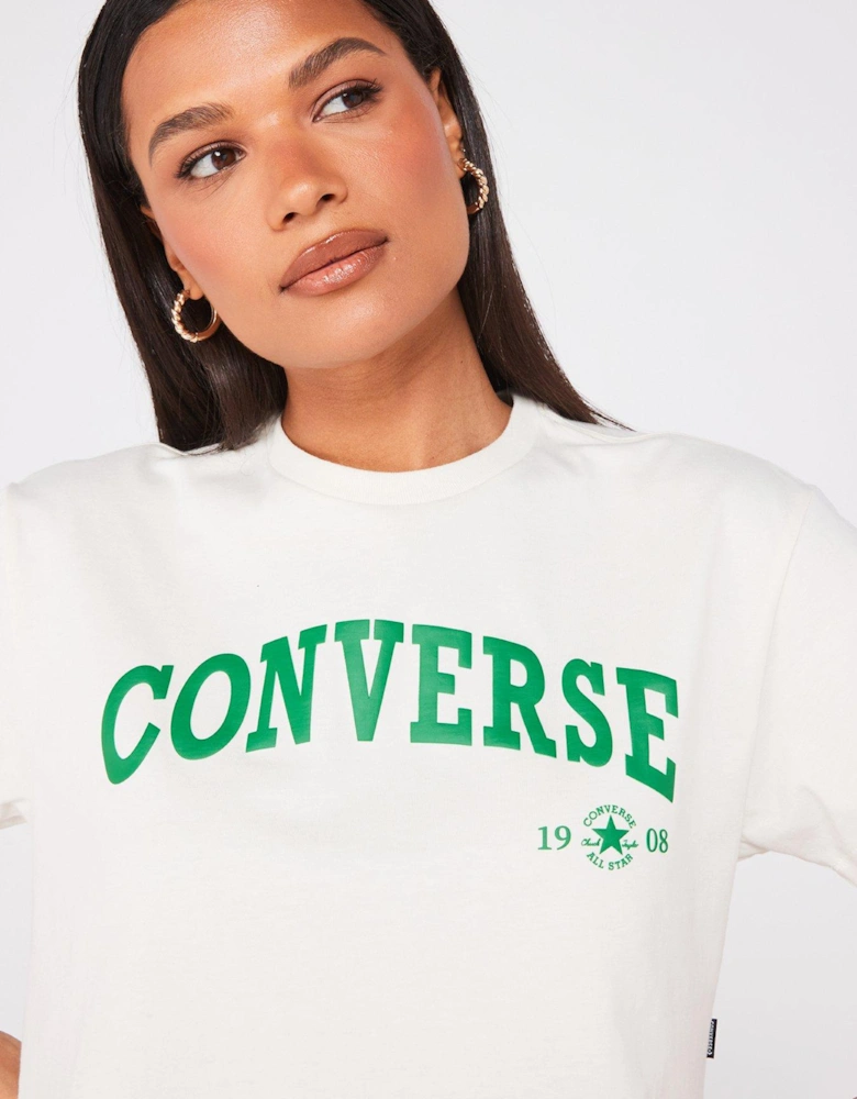 Womens Retro Chuck Cropped Tee - Off White