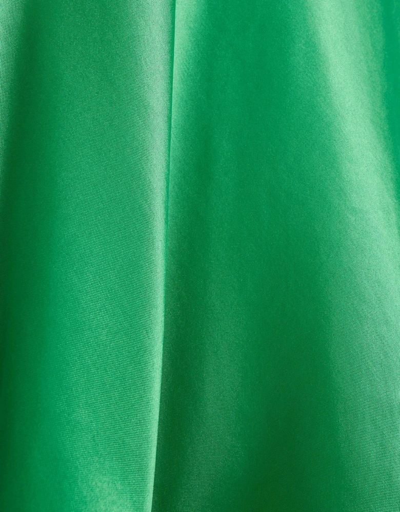 Halter Cowl Neck Dress - Bright Green