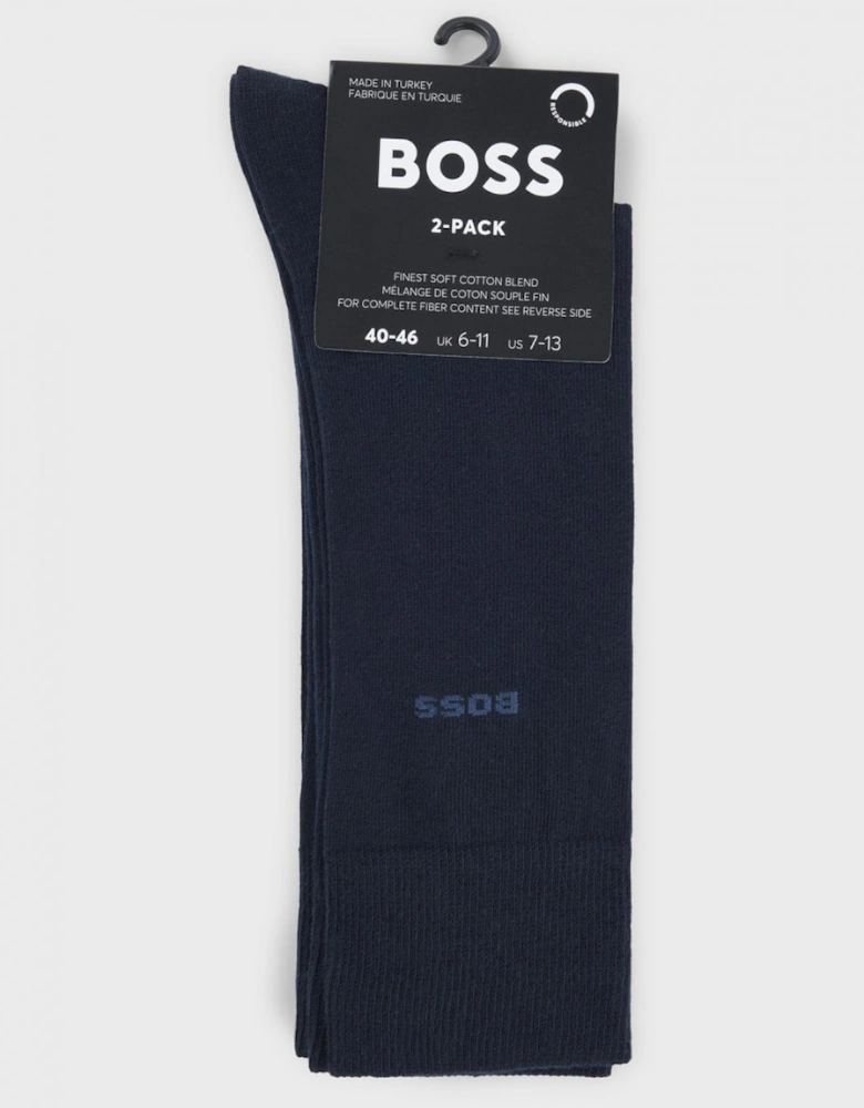 BOSS Orange 2-Pack Mens Regular Length Socks in a Cotton Blend NOS