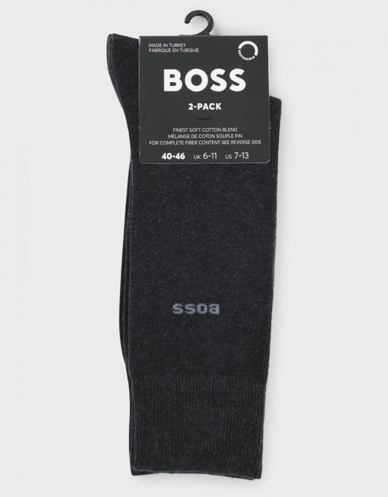 BOSS Orange 2-Pack Mens Regular Length Socks in a Cotton Blend NOS