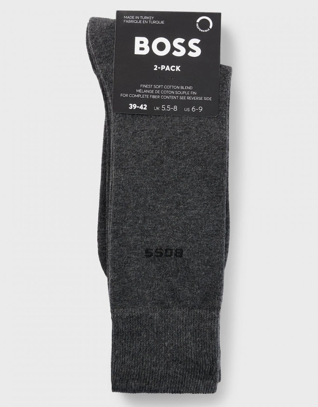 BOSS Orange 2-Pack Mens Regular Length Socks in a Cotton Blend NOS