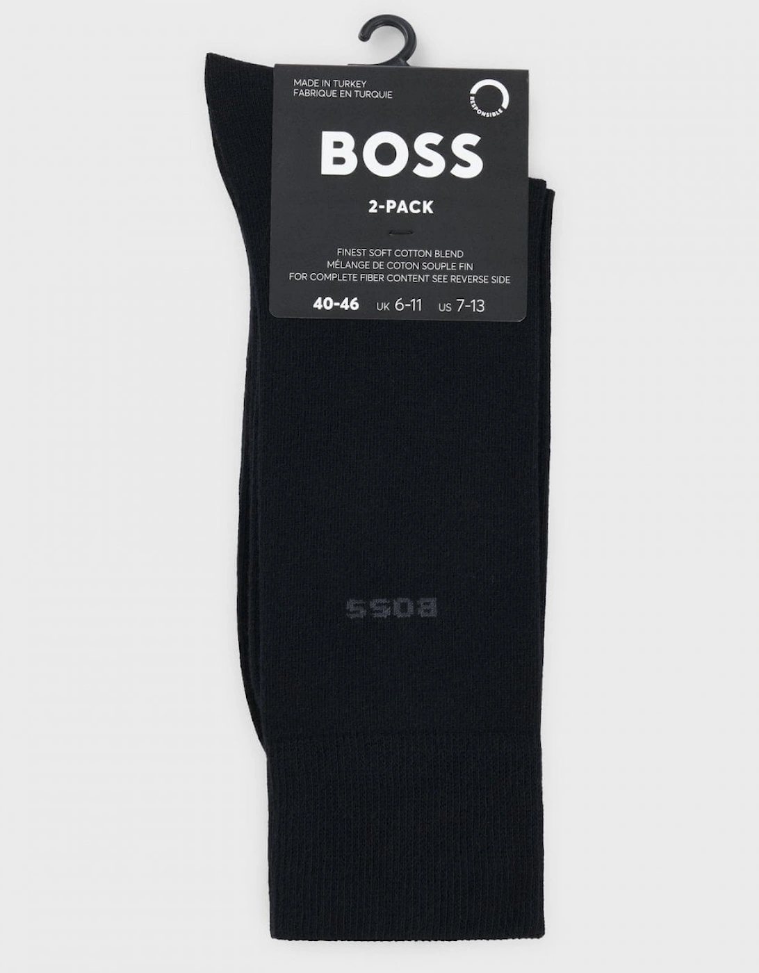 BOSS Orange 2-Pack Mens Regular Length Socks in a Cotton Blend NOS