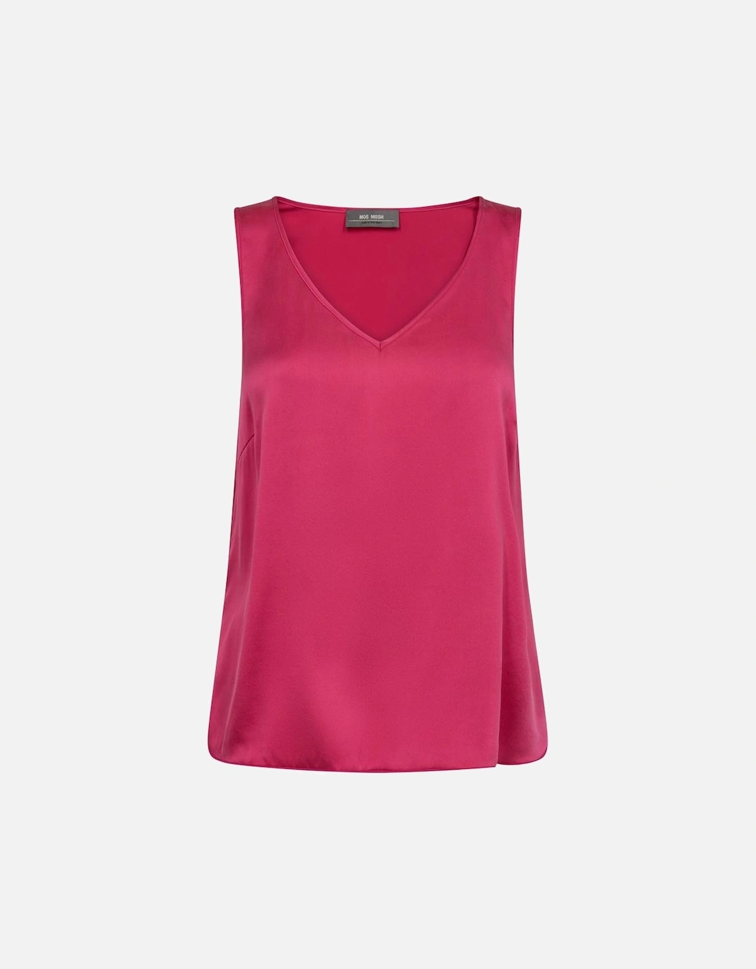 Astrid V neck silk camisole top in pink peacock, 3 of 2