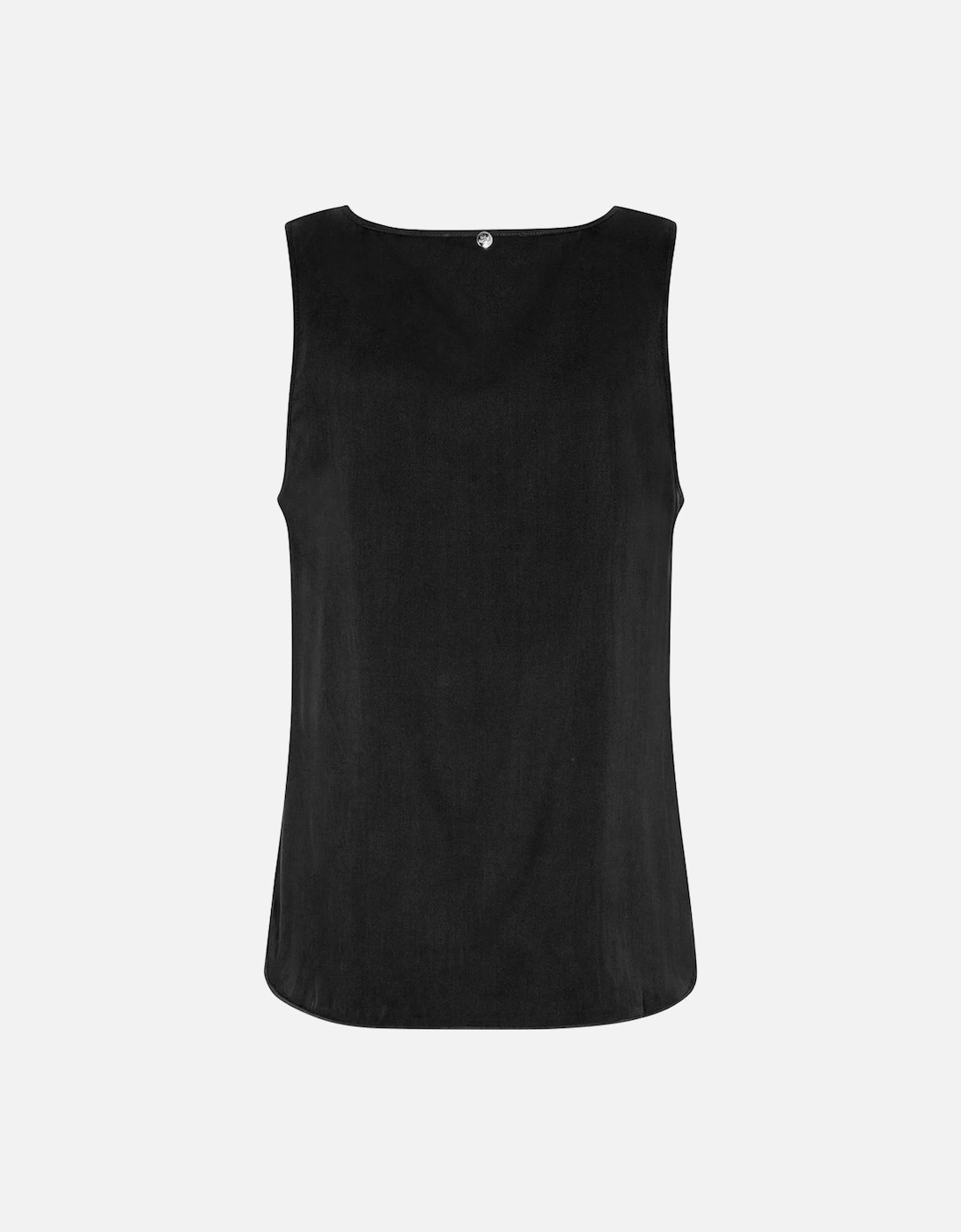 Astrid V neck silk camisole top in black