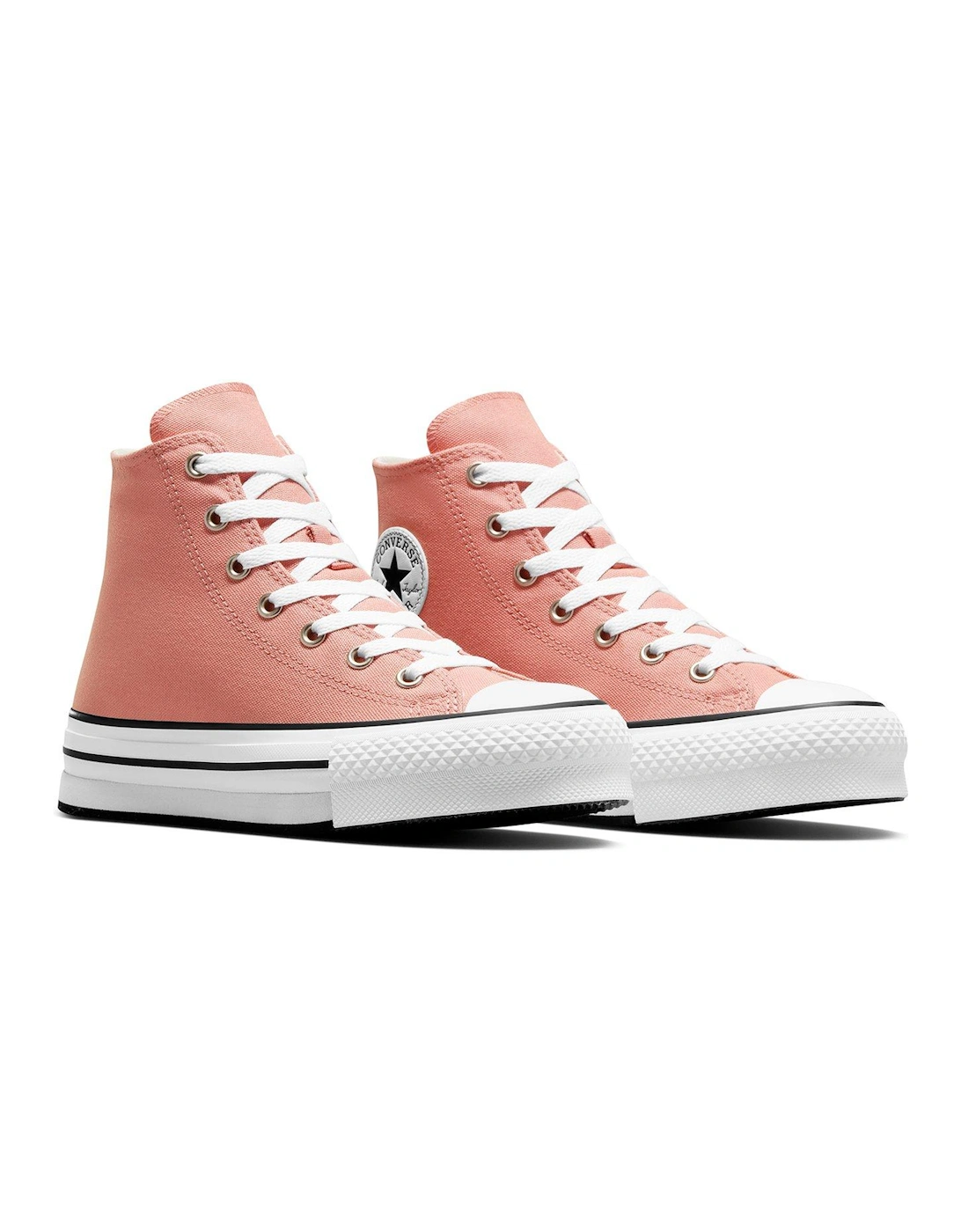 Junior Girls Seasonal Colour Canvas Hi Trainers - Light Orange