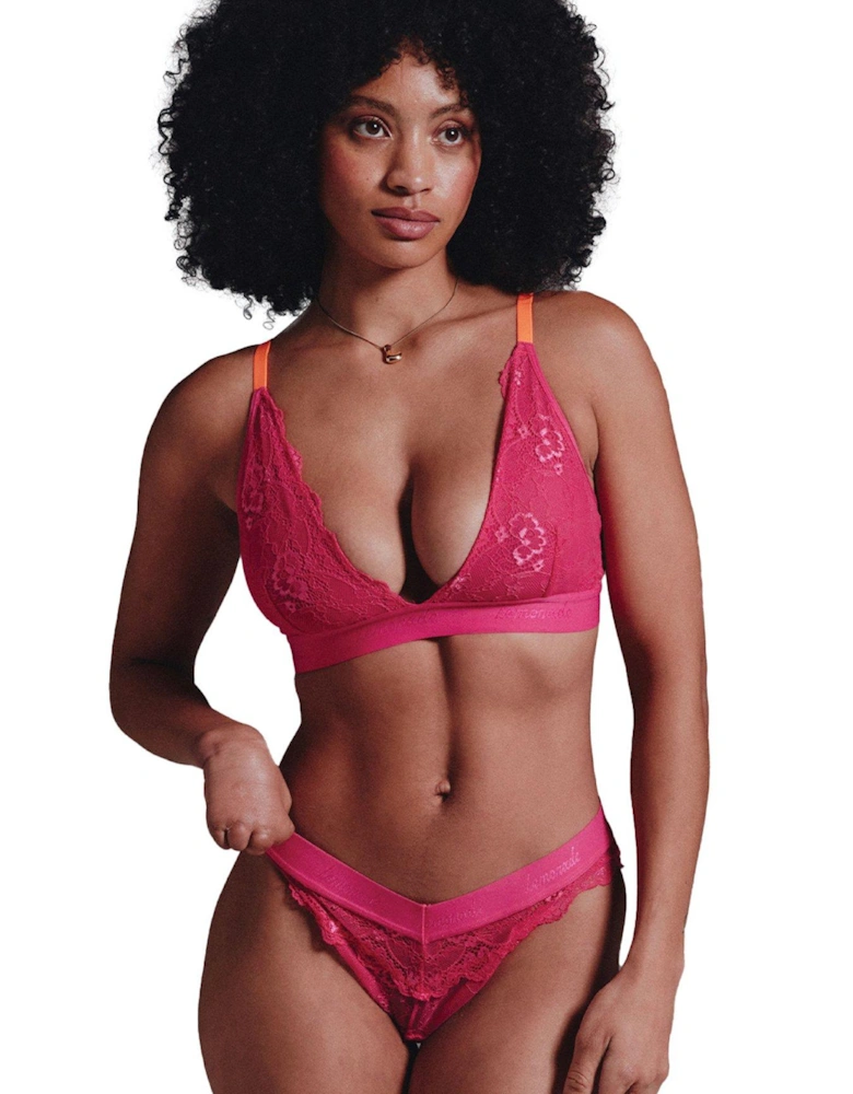 Lace Bralette - Neon Pink