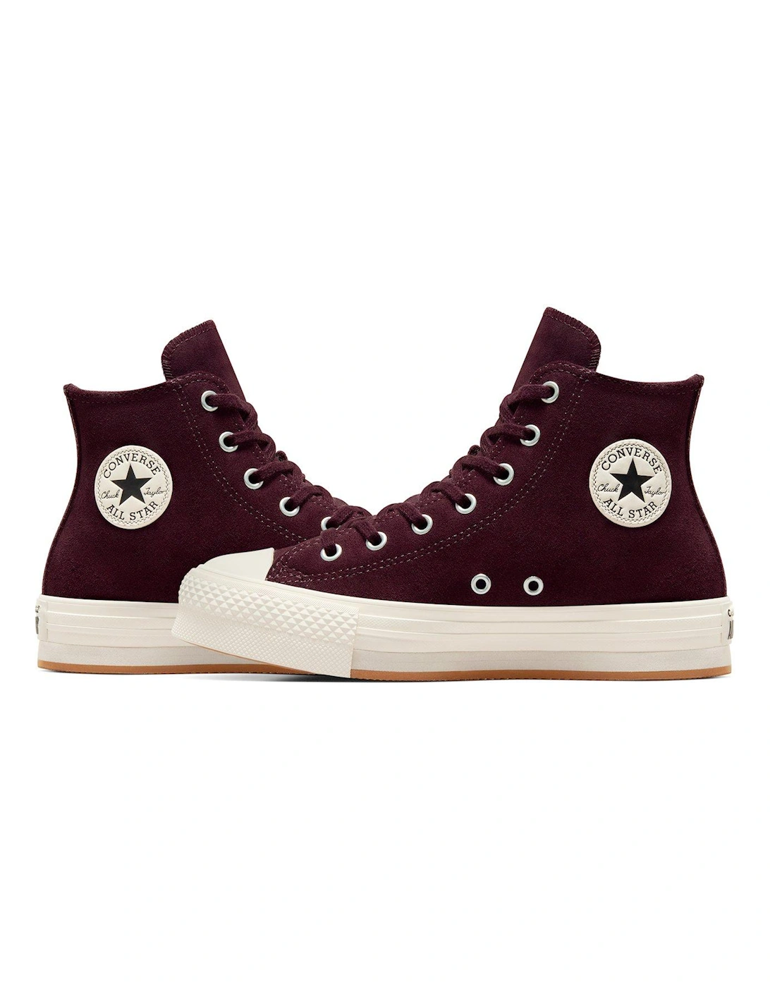 Junior Girls Sport X Hoops Leather Hi Trainers - Dark Red