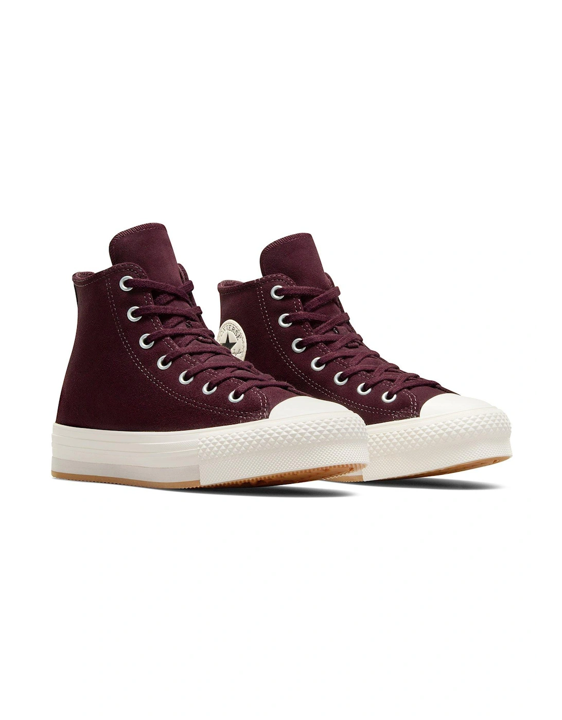 Junior Girls Sport X Hoops Leather Hi Trainers - Dark Red