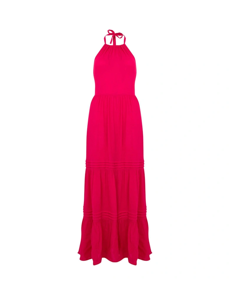 Halter Neck Maxi Dress - Pink