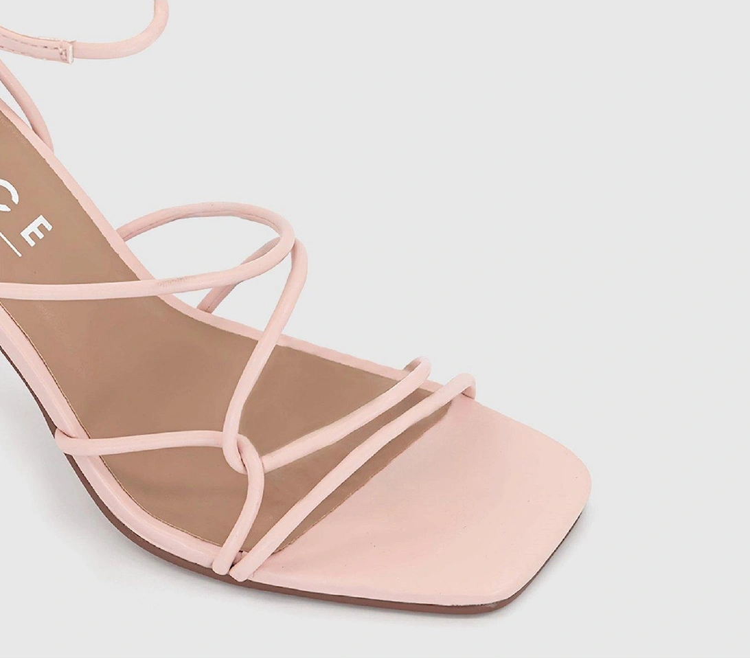 Million Dollar Strappy Flared Heel - Pale Pink