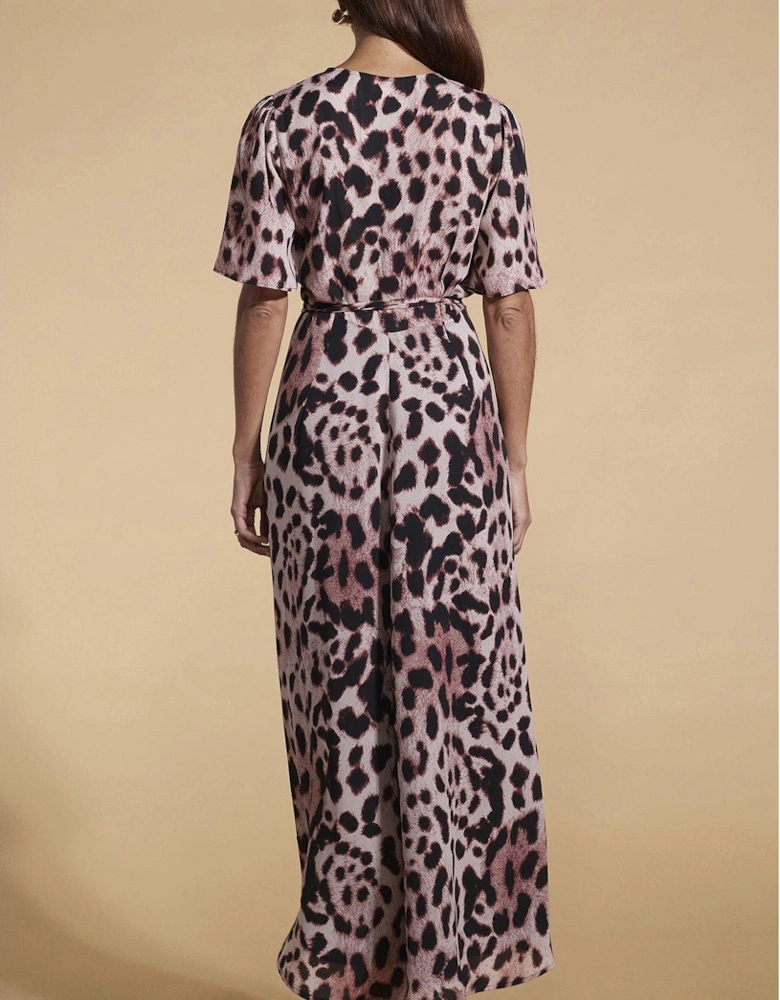 Jenna Leopard Maxi Dress - Pink