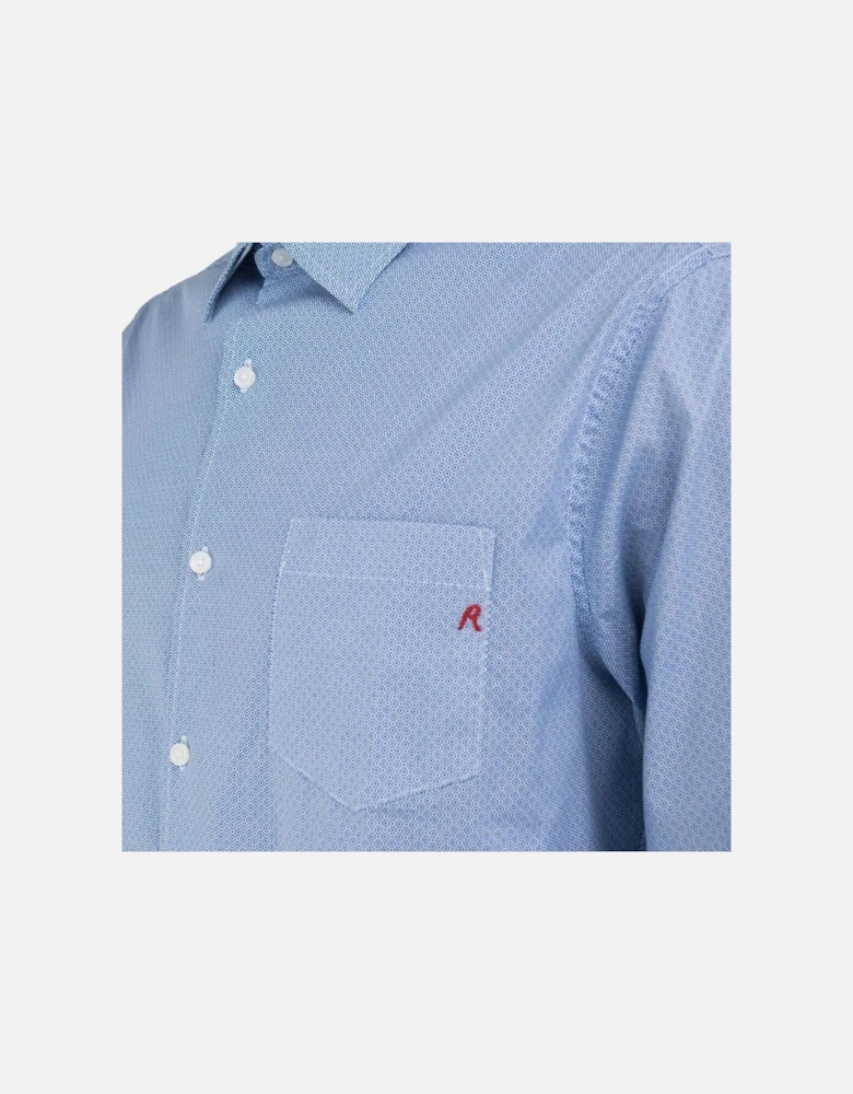 Micro Pattern Shirt - White Blue