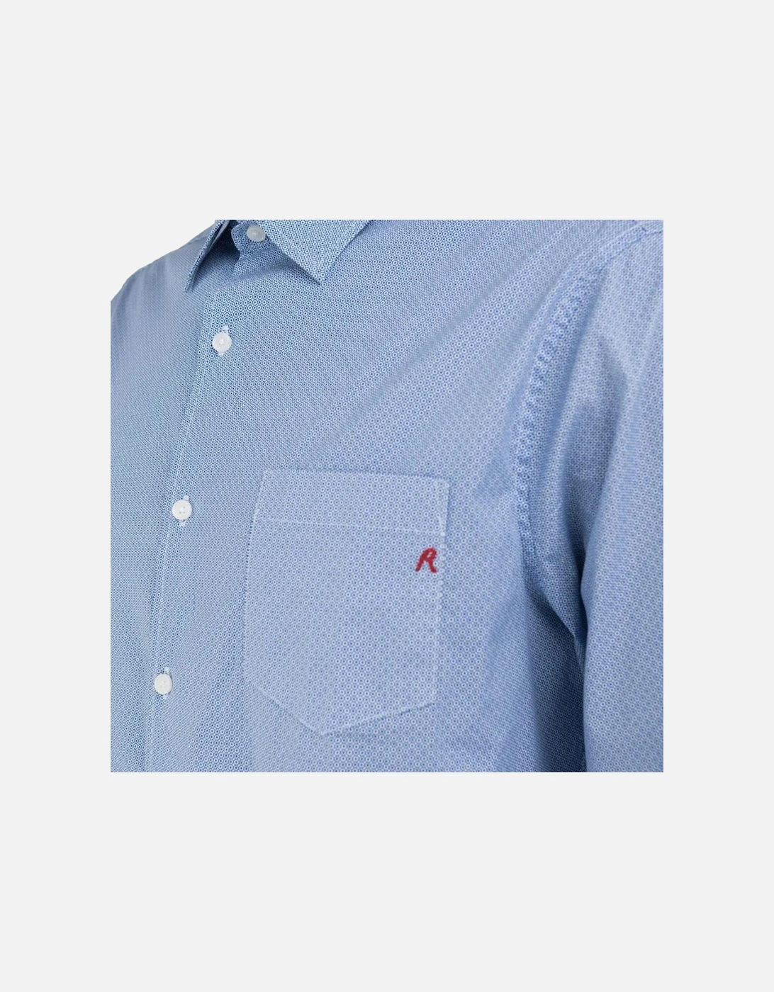 Micro Pattern Shirt - White Blue