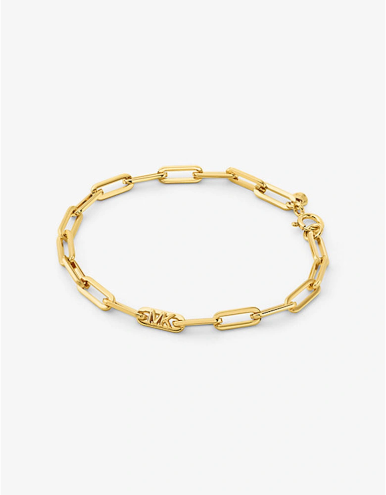 Precious Metal-Plated Sterling Silver Chain-Link Bracelet