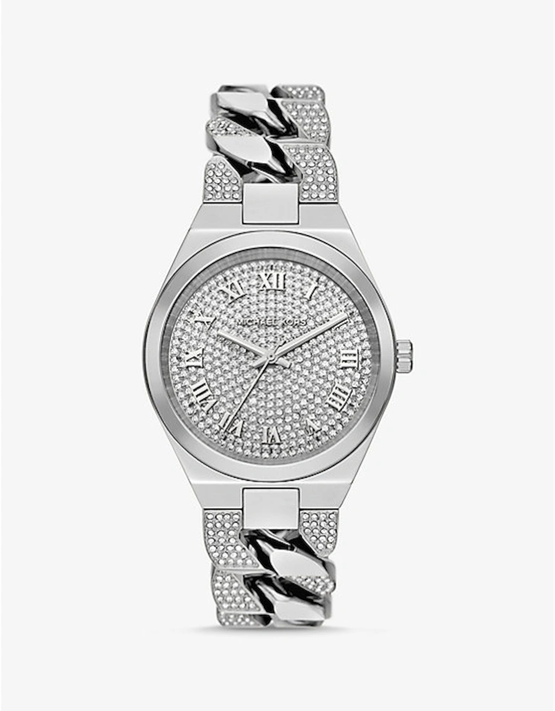 Lennox Pavé Silver-Tone Curb-Link Watch