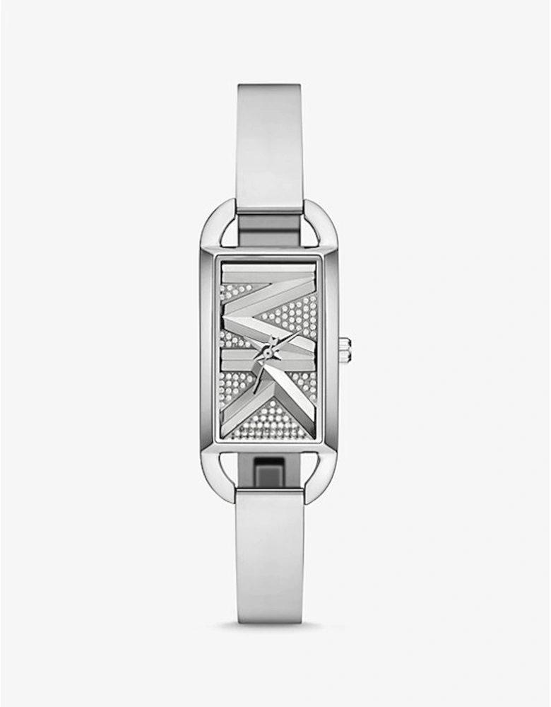 Mini Empire Pavé Silver-Tone Bangle Watch