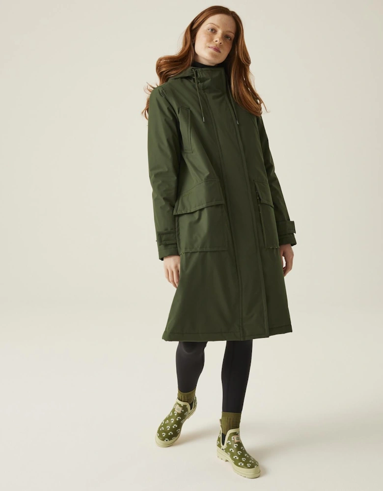 Womens Orla Kiely Longline Waterproof Hooded Jacket