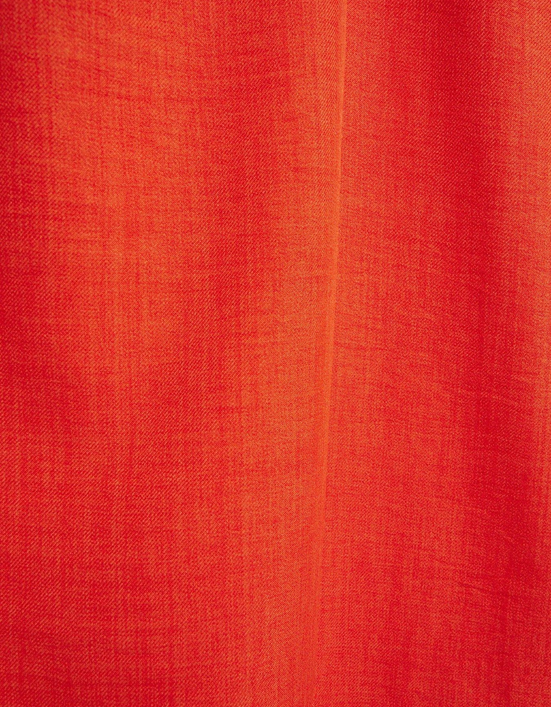 Puff Detail Ruched Midi Dress - Coral