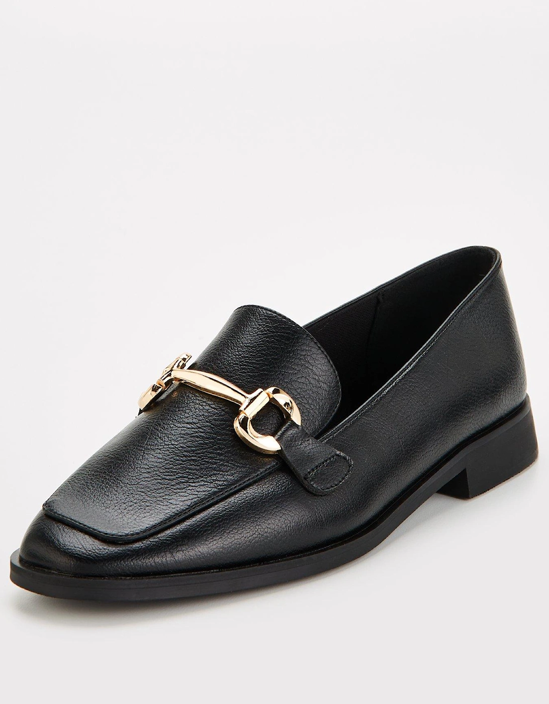 Wide Fit Round Toe Comfort Loafer Shoe - Black