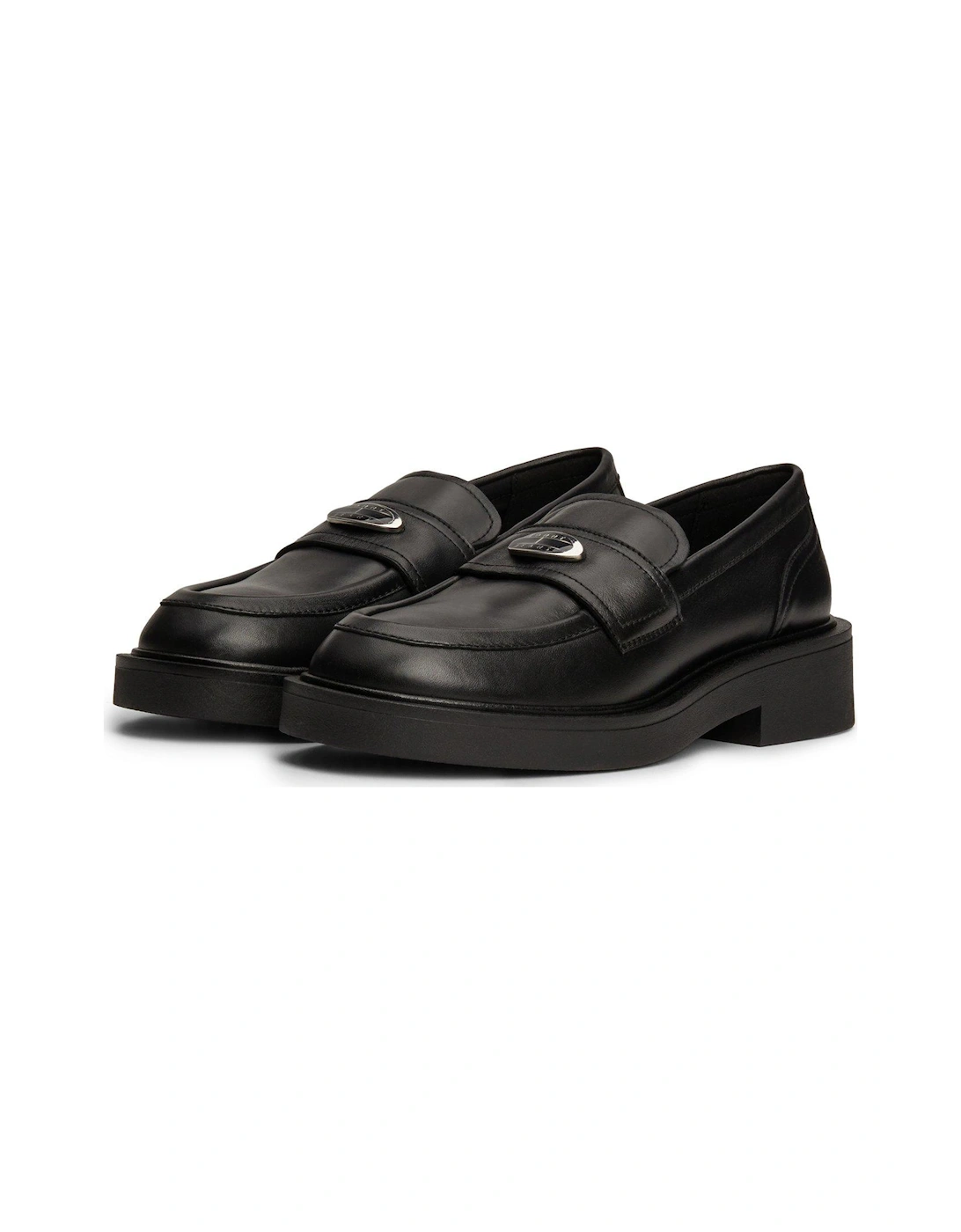 Flat Leather Loafer - Black