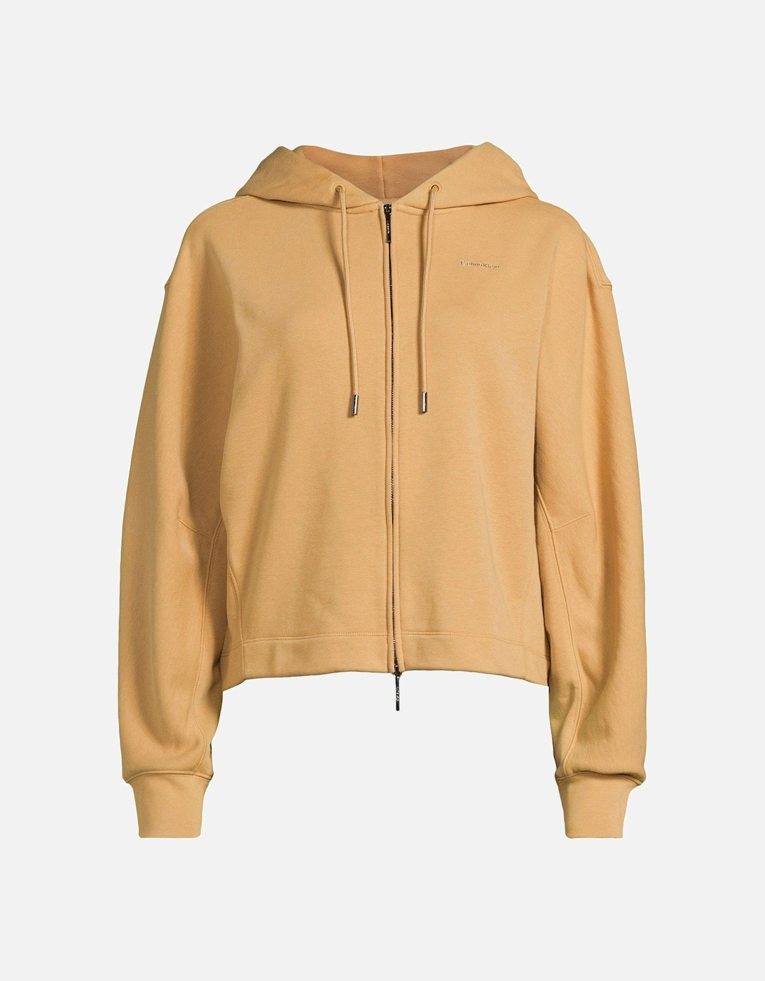 Nano Logo Zip Relaxed Hoodie - Brown - Beige