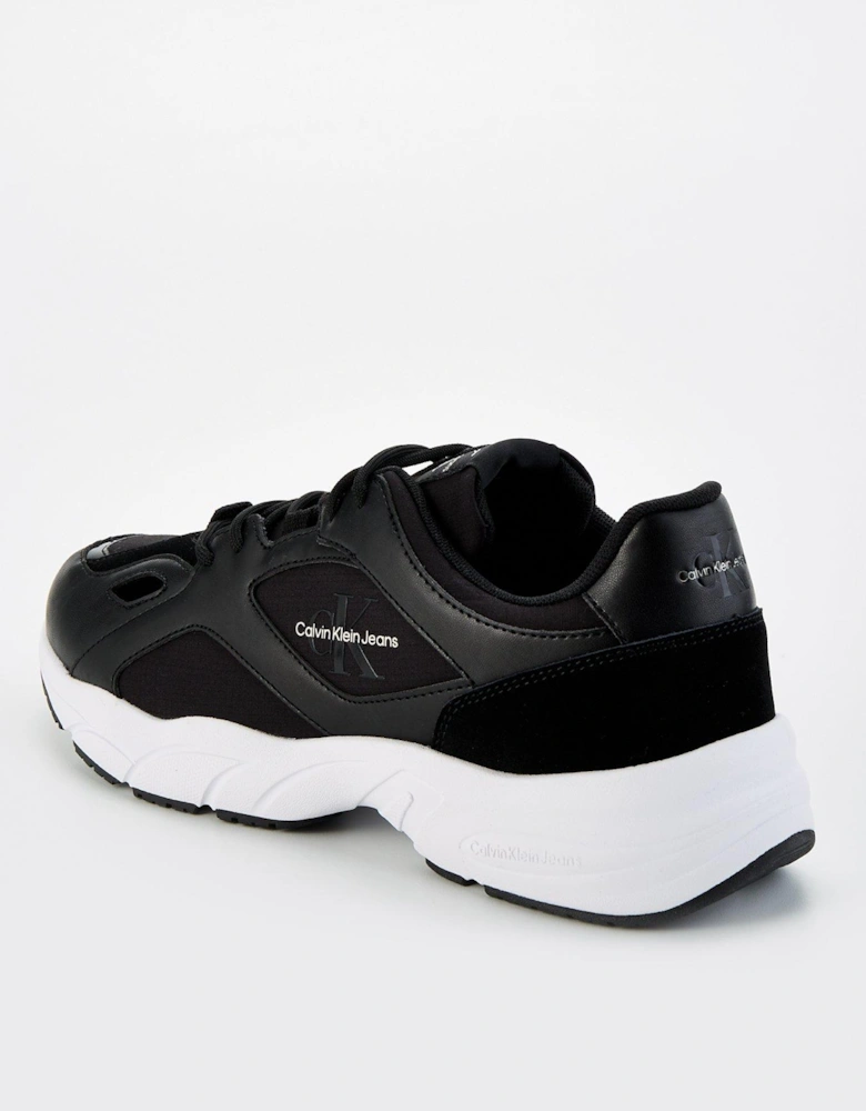 Retro Lace Up Trainer - Black