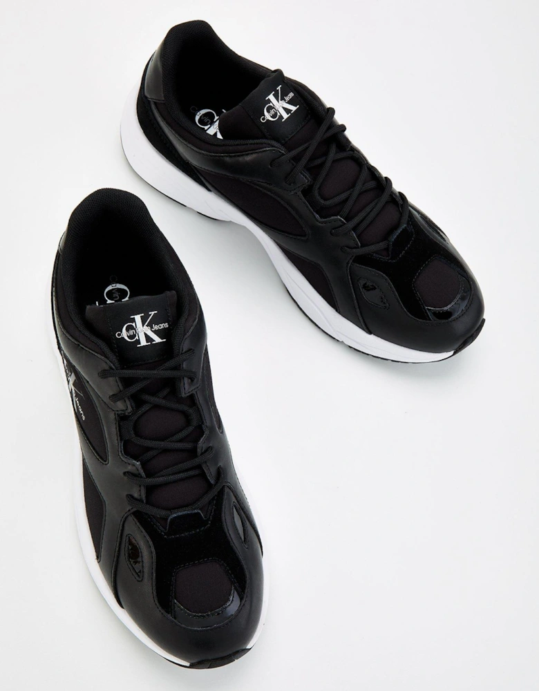 Retro Lace Up Trainer - Black