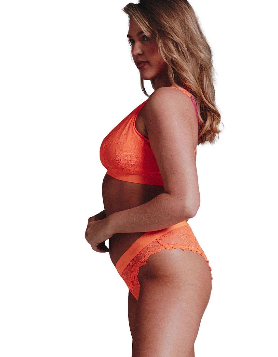 Lace Fuller Cup Bra - Neon Orange