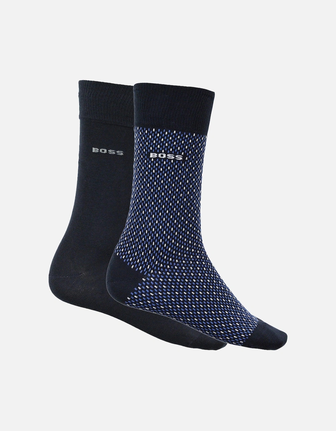2-Pack Mixed Pattern Socks, Black/Navy, 5 of 4